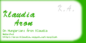klaudia aron business card